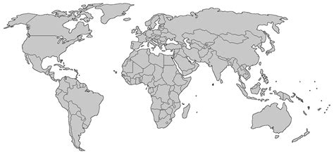 Free Sample Blank Map Of The World With Countries 2022 World Map With Countries