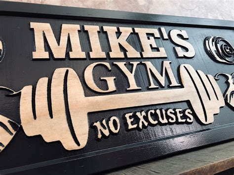 Personalized Gym Name Sign Custom Home Gym Workout Room Sign Etsy Canada