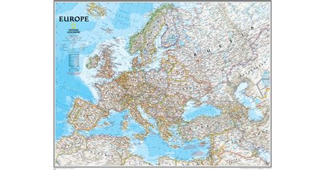 Europe Wall Map 34 Width 24 Length Ngmre00620147 National