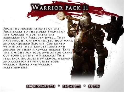 Warrior Item Pack Ii Dragon Age Wiki Fandom