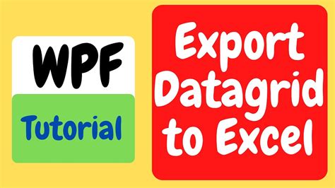Export datagrid to Excel Cách xuất dữ lIệu từ datagrid vào excel bằng