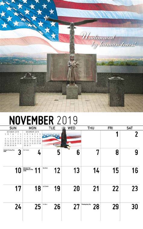 America The Beautiful Wall Calendar November