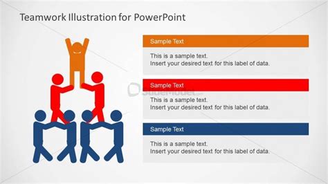Teamwork Pyramid Powerpoint Slide Design With Text Boxes Slidemodel
