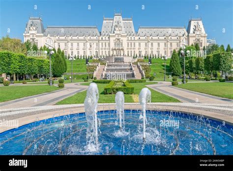 The Palace Of Culture In Iasi Romania Rearview From The Palas Garden