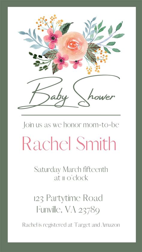 Digital Baby Shower Invite Etsy