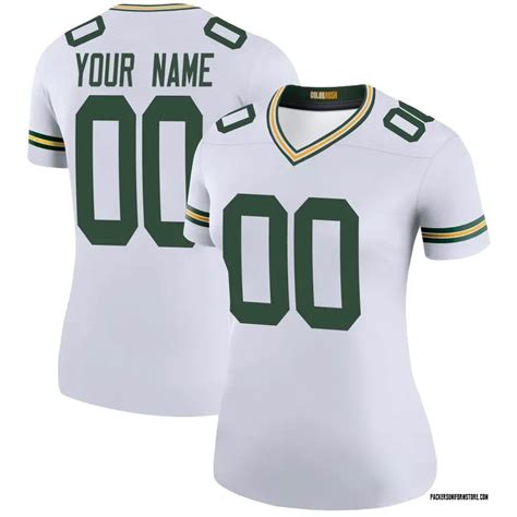Nike Custom Green Bay Packers Womens Legend White Color Rush Jersey