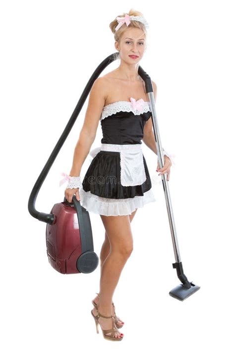 French Maid Cleaning With Vacuum Cleaner Stock Photos Hot Sex Picture