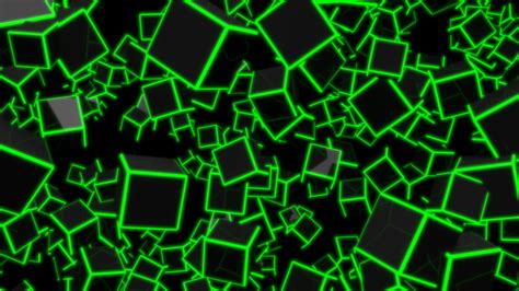 3d Green Neon Cubes 8k Uhd Wallpaper