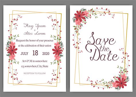 Wedding card includes free vector, photos, psd file, free icons, fonts. Elegant wedding cards consist of various kinds of flowers ...