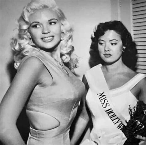 Jayne Mansfield Posing With Miss Hollywood 1957 Mansfield Was An