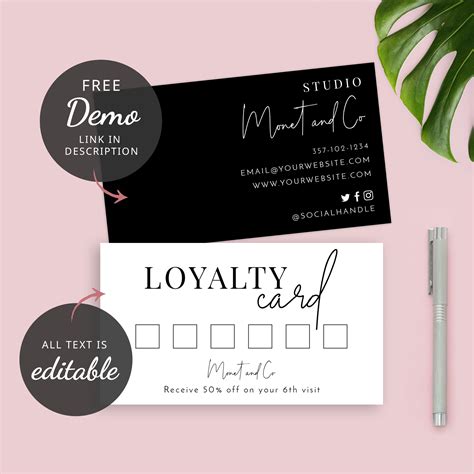 free editable loyalty card template word printable templates