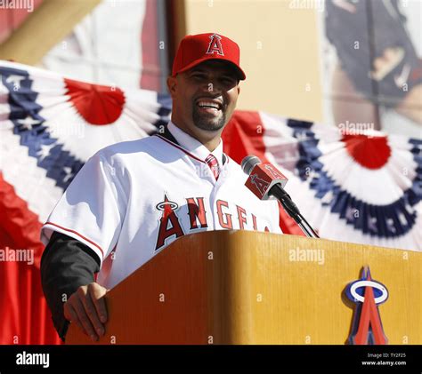 Los Angeles Angels Albert Pujols Is Introduced To The Media During A