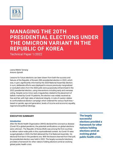Managing The 20th Presidential Elections Under The Omicron Variant In