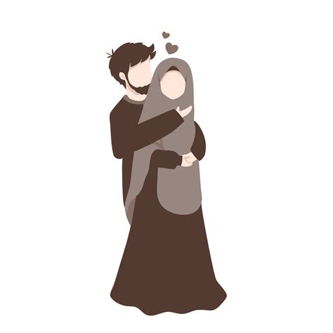 Romantic Muslim Couple Illustration 12387648 Vector Art At Vecteezy