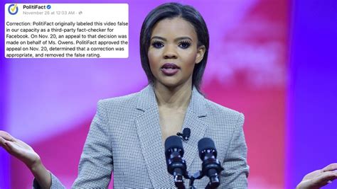 candace owens gets major win against fake fact checkers — forces politifact to remove “false