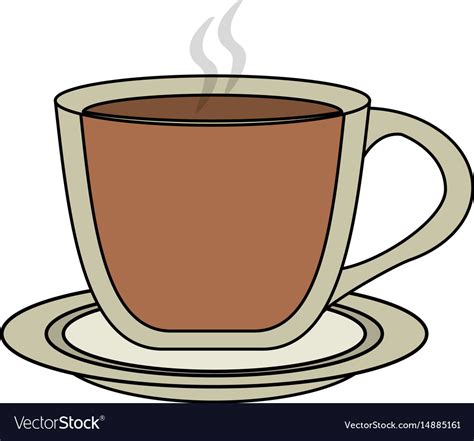 Color Image Cartoon Transparent Cup Of Coffee With