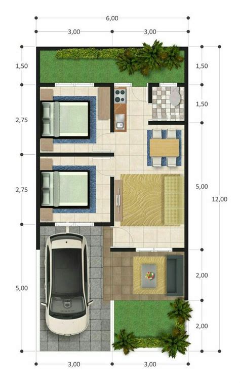 19 Denah Rumah 2 Lantai Minimalis Ukuran 6x12 Rumah Desain 2023