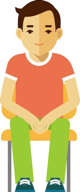 Premium Vector Young Man Sitting On Chair Flat Style