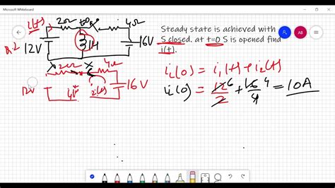 circuit analysis using laplace transform with steady state conditions youtube