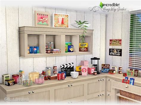 Simcredibles Young Way Goodies Sims 4 Kitchen Kitchen Clutter