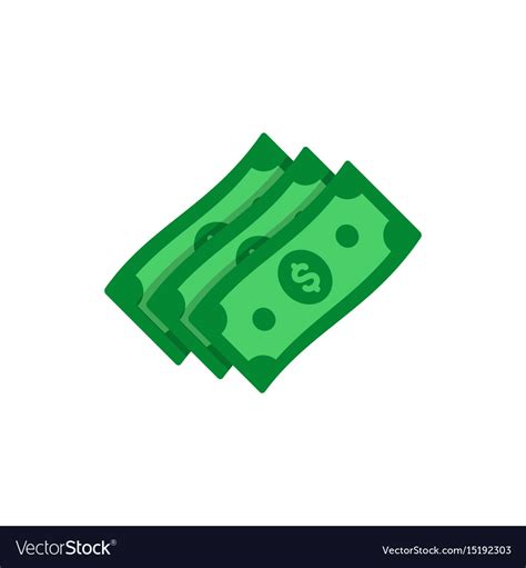 Dollar Banknotes Flat Icon Money Cash Symbol Vector Image