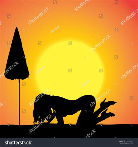 Vector Silhouette Of A Sexy Woman On The Beach Shutterstock