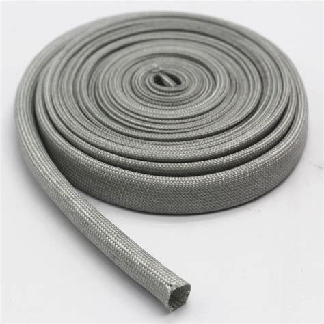 10mm Dia Gray Heat Resistant Sleeving Cable Wire High Temperature