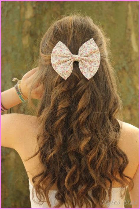 Cute Hairstyles For Long Curly Hair School Stylesstarcom