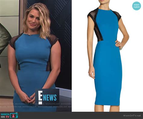 Wornontv Carissas Blue Mesh Side Fitted Dress On E News Carissa Loethen Culiner Clothes