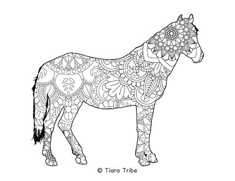 Horse Mandala Coloring Pages Free Printable Online Sketch Coloring Page