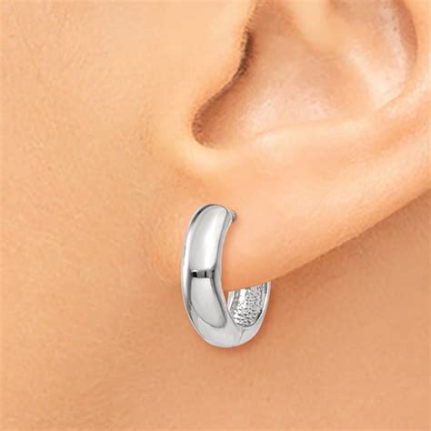 Kt White Gold In Huggie Earrings Mm Tm Joy Jewelers