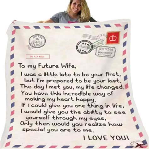To My Future Wife I Love You Soft Letter T Blanket Throw From Husband