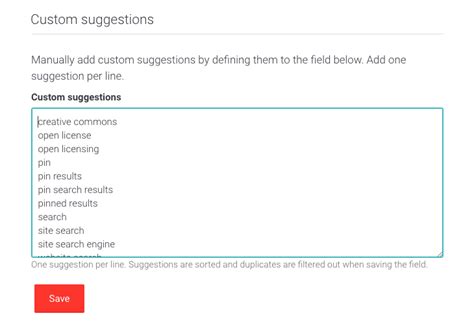 Configuring Search Suggestions Autocomplete Documentation