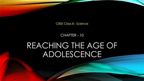 Cbse Class 8 Science Chapter 10 Reaching The Age Of Adolescence Ppt Ppt