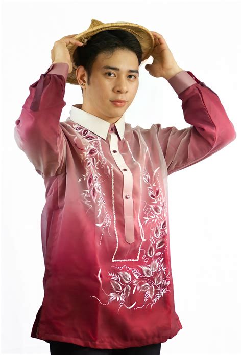 A Red Barong Tagalog Organza Is A Beautiful And Vibrant Traditional
