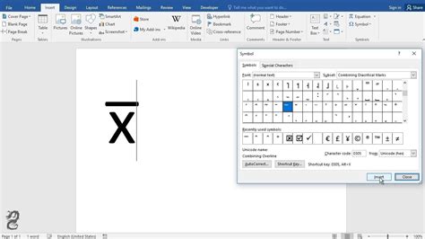 How To Type X Bar In Word Youtube