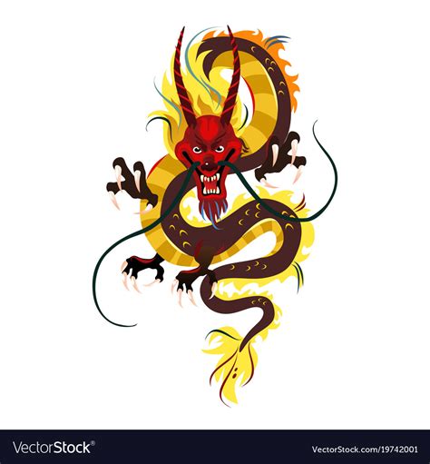 Traditional Chinese Dragon Ancient Symbol Of Vector Image