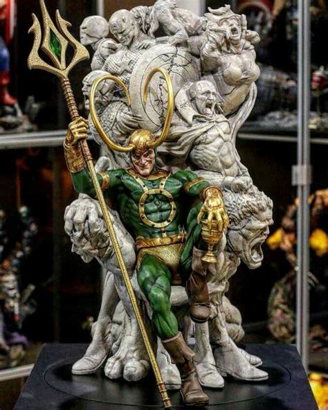 Loki On A Throne Of Avengers Marvel Statues Marvel Action Figures
