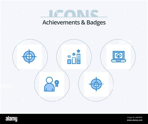 Achievements And Badges Blue Icon Pack 5 Icon Design Badge