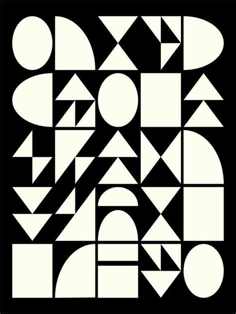 Black And White Geometric Shapes Print By Apricot And Birch Posterlounge