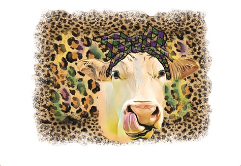Mardi Gras Cow PNG Sublimation Graphics Graphic By AlaBala Creative