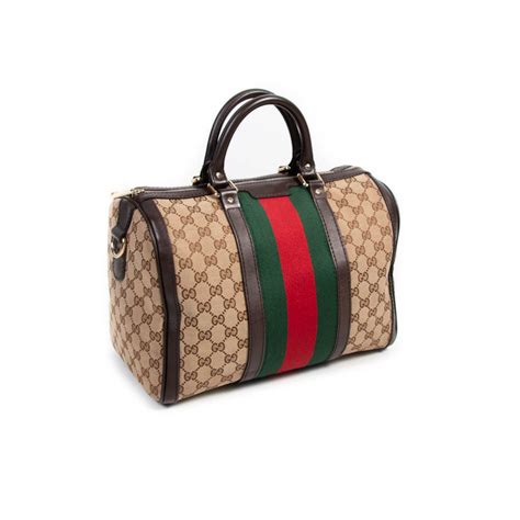 Shop Authentic Gucci Vintage Web Boston Bag At Revogue For Just Usd 68500