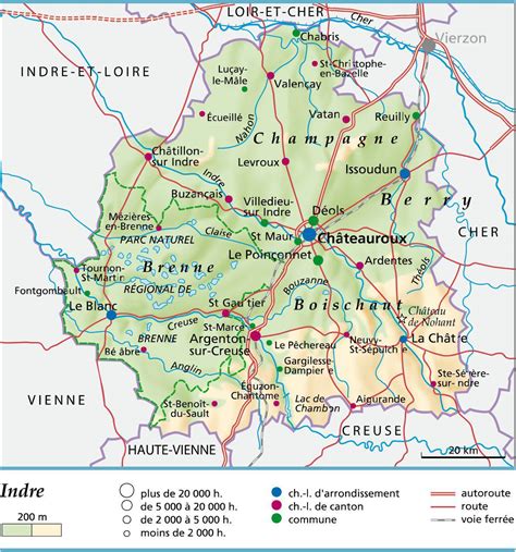 carte de l indre indre carte du département 36 villes sites touristiques