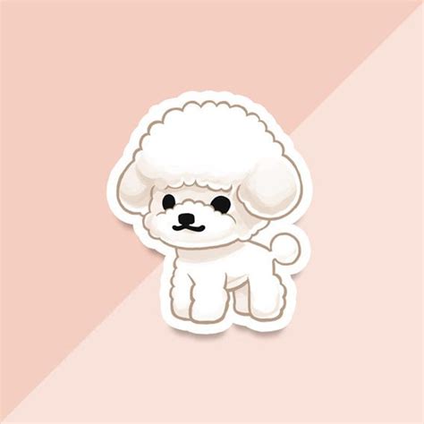 Vinyl Sticker Toy Poodle White Etsy Poodle Drawing White Toy