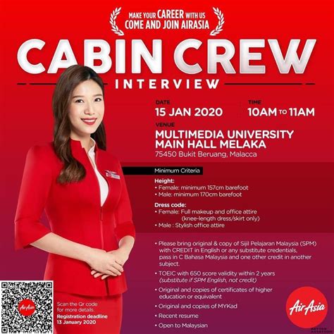 One of our oil&gas client in malaysia is looking for personnel. AirAsia Cabin Crew Walk-In Interview Melaka (January ...