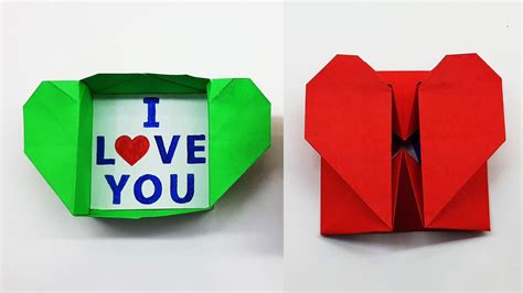 Colors Paper Origami Heart Box How To Make A Heart Shaped T Box