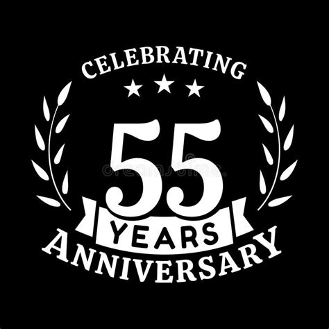 55 Years Anniversary Celebration Logotype 55th Anniversary Logo