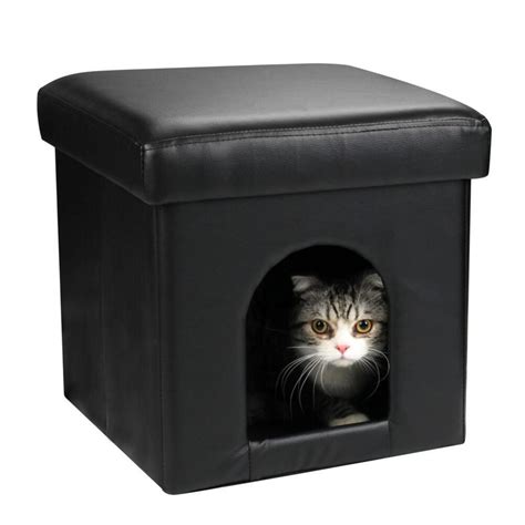Dekinmax Cat Bed Ottoman Small Dog Rabbit Condo Bed Cat Cube Pet