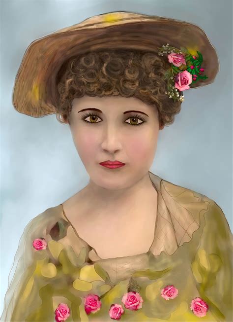 Download Victorian Lady Watercolor Painting Hand Painted Portrait