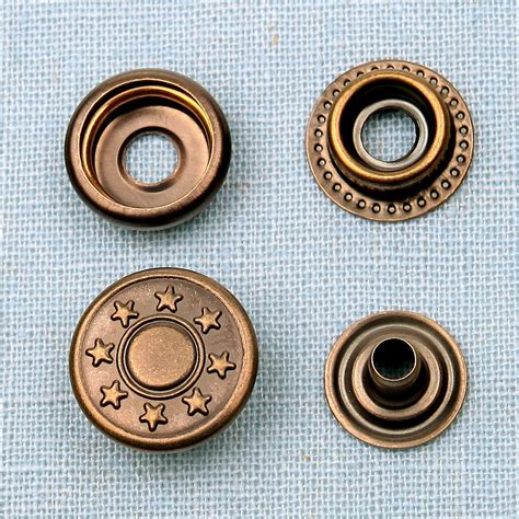 20 Sets Star Metal Snap Fasteners Buttons 15 Mm For Clothing